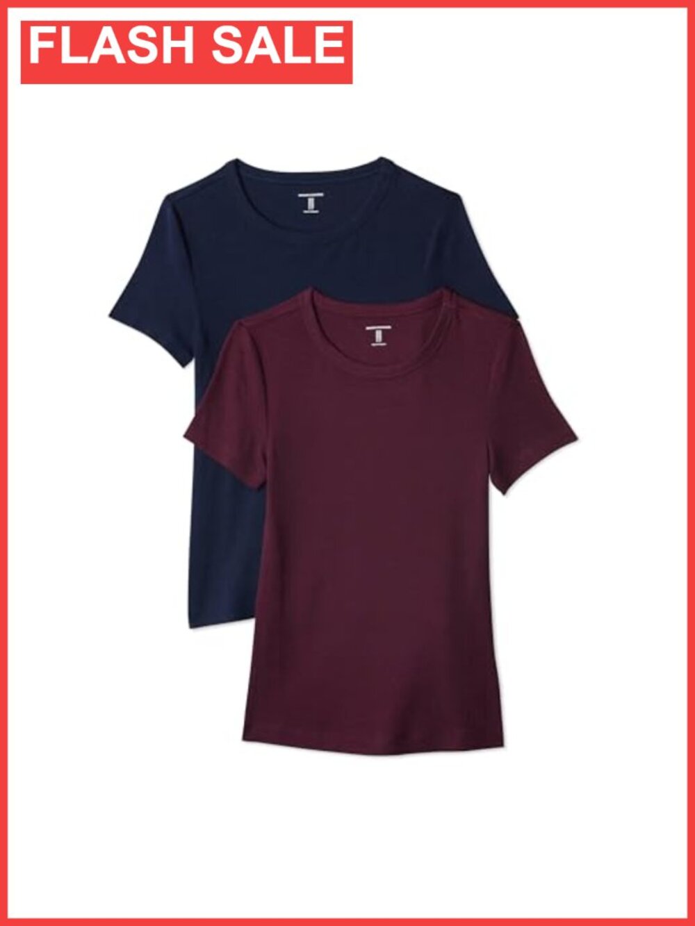 Women's Slim-Fit Short-Sleeve Crewneck Tee 2-Pack Cotton-Modal